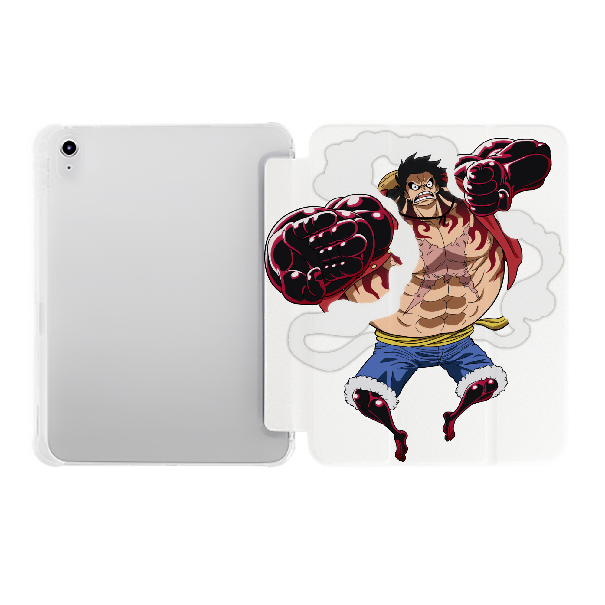 （画像用） ワンピース モンキー・D・ルフィ ONE PIECE Monkey D. Luffy IPad ケース ペン収納付き 三つ折りスタンド PUレザー×シリコン 対応機種9.5/10.5/10.9インチ